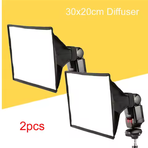 2pcs Universal 30x20cm Flash Square Softbox Diffuser for Canon Nikon Sony Yongnuo Godox Metz Speedli
