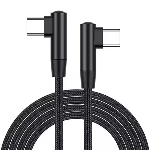 60W USB C to Type C Cable Right Angle Nylon Braided Fast Charging Cable PD 20V 3A 0.3m 1m 2m for Xia
