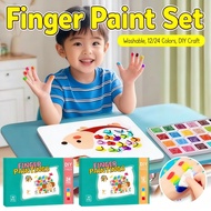 Finger Art Craft Kit 12&24 Colors/Coloring Book Kid DIY/Washable Paint Stamp Pad/Edu Early