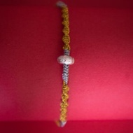 【轉運來】925純銀六字大明咒手工編織- 幸運手環-黃色