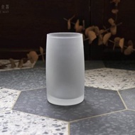 早期噴砂水杯－霧朧 (舊物/老件/玻璃/素色/平口/溫潤)