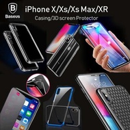 2018 New Baseus iPhone xS X XR MAX 8 7 6 6S PLUS Case 3D Round Curved edge screen protector