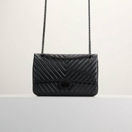 Chanel 2.55 so black大號山形紋口蓋包