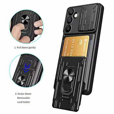 For Samsung Galaxy A16 5G Case Magnet Card Slot Holder Ring Armor Funda for Sumsung A16 A 16 GalaxyA