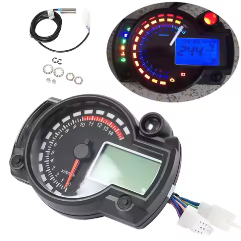7 Color 299 KM/H Motorcycle LCD Digital Odometer Speedometer Moto Dashboard Motorcycle Meter MAX for