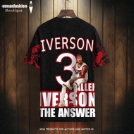 [Chinese Style] Iverson Short-Sleeved T-shirt Men's Summer Breathable Basketball Athletic Clothing