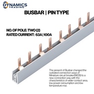 Comb Busbar 2P 63A–100A | Copper Conductive Bar for Circuit Breaker | Electrical Distribution Bar