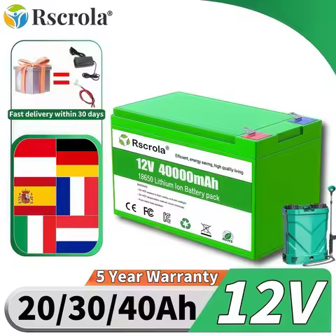 12V 40Ah Battery 3S5P 6P 7P 18650 Lithium Battery Pack 30A Sprayer Built-in High Current BMS for Cam