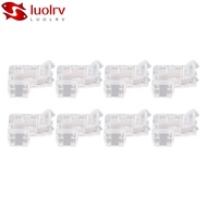 LUOLRV 8pcs COB Connector, 2PIN 8mm Strip Light Connector, Professional Transparent LED Strip Connec