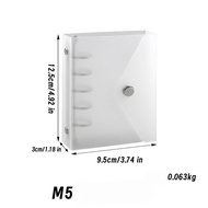 1pc Semi-transparent M5 A7 Loose-leaf Notebook Ring Binder Cover with Envelope Clip Notebook Organiz
