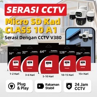 Kad Memori Micro SD Class 10 A1 | Serasi CCTV Kamera V380 | 16GB 32GB 64GB 128GB 256 | Laju & Stabil