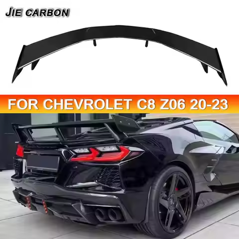 For Chevrolet Corvette C8 Z06 2020-2023 Carbon Fiber Trunk Spoiler Diffuser Rear Wing Car Styling Up
