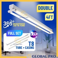 [FULL Set] DOUBLE 4FT T8 Led Tube Light Kalimantang Led Lamp Set Long Lamp Led Ceiling Light Led Cas