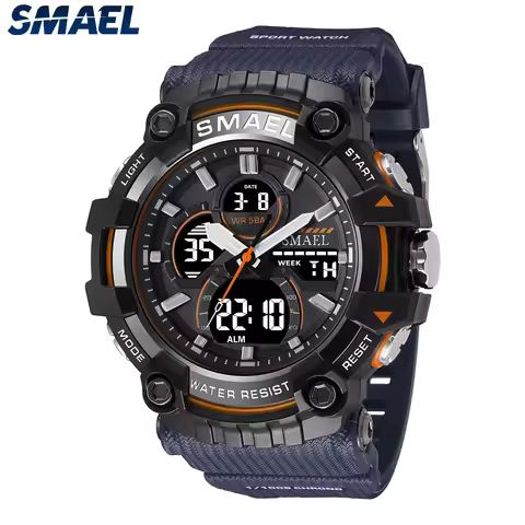 SMAEL 8079 Waterproof Glow Men's Watch Tactical Watch Male Student Sports Dual Display Digital