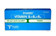 PHAREX VITAMIN B COMPLEX (B1,B6 AND B12) 100 TABLETS