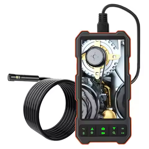 B48A 1080P Endoscope With 5 Inch IPS Screen For Pipe Sewer Dual Lens Inspection Camera Borescope Mon