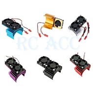 Motor Heat Sink With Double Cooling Fans for 1/10 HSP Redcat WLtoy Henglong Slash RC 5540 550 3650 3