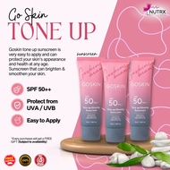 GOSKIN TONE UP GLOWING SUNSCREEN ORIGINAL HQ SPF 50+ / TAK BERMINYAK / TAK MELEKIT / ATASI JERAGAT /