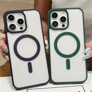 Matte Transparent Acrylic Magnetic Case for IPhone 15 14 13 12 11 X XR XSMAX 7 8 Plus