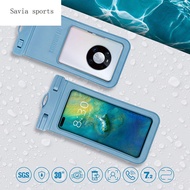 SAVIA 7.2นิ้วถุงกันน้ำ IPX8ดำน้ำ,อุปกรณ์เสริมสำหรับว่ายน้ำกระเป๋าใส่โทรศัพท์มือถือกระเป๋าเป้กันน้ำหน้าจอสัมผัสทำให้พองได้