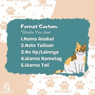 D002 - Kalung Kucing Custom Nama Lucu Free Tulis Alamat Pemilik