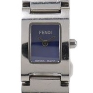 Pre-owned FENDI Olologi watch, 3150L stainless steel, silver quartz movement, analog display, blue d