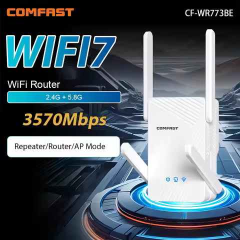 COMFAST WiFi7 BE3600 Wireless Extender 3570Mbps 2.4G/5G Repeater With 4*5dBi Antennas & 1*1000M RJ45