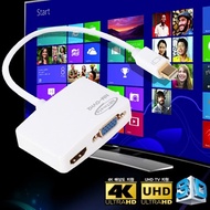 4K 2K 1080P 3D Mini DP Display Port 1.2 To HDMI + VGA Converter Adapter Cable HD