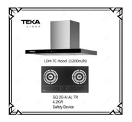 Teka LDH 90.1 TC Decorative Hood (1200m3/h) + GQ 2G AI AL TR 2 Burners built In Hob (4.2KW) with Ducting Set