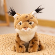 Realistic Sitting Lynx Plush Toy Soft Bobcat Stuffed Animal Kids Gift Home Decor