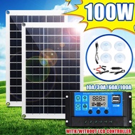 100W Solar Panel Solar Cells Solar Panel 30/100A Controller for Car Yacht Battery Boat Charger Outdoor Battery Supply
