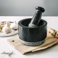 Set Pestle and Mortar Stone Spice Grinder Lesung Batu Giling Penumbuk Cili