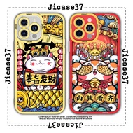 JM CASE Square Edge iphone CASE Fortune Cat Wearing a Crown 6plus/6s/6splus/7/7plus/8/8plus/x/xs/11/