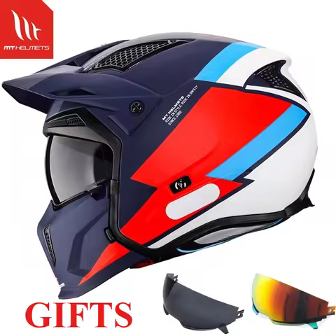 MT Streetfighter SV Motocross Helmets Half Face Helmets Off-road Gears Removable Chin Casco 3 Gifts 
