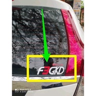 STICKER KERETA F3GKD UNTUK HONDA JAZZ PANTUL CAHAYA SAHAJA CUTTING ORIGINAL ‼️