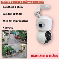 Camera Yoosee Trong Nhà 2 Mắt Xem 2 Khu Vực-Độ Phân Giải 8MP-Xem Đêm Có Màu-Theo Dõi Chuyển Động