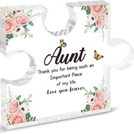 1pc Gifts for Auntie - Acrylic Plaque Block Puzzle Aunt Gifts from Niece/Nephew Best Auntie Gifts fo