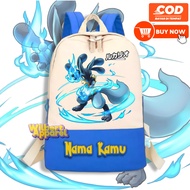 Lucario Pokemon Kids Backpack Free Name Kids Bag Beg Sekolah Budak Lelaki