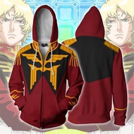 เสื้อกันหนาวมีฮู้ดแขนยาวพิมพ์ลาย Gundam Char Aznable 3 D สําหรับผู้ชาย