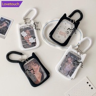 LOVETOUCH Cat Pendant Photocard Holder Transparent Keychain Subway Bank Employee's Card Case Student