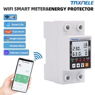 63A TUYA WiFi Smart Over Under Voltage Protector Relay Device Earth Leakage Breaker Switch Energy Po