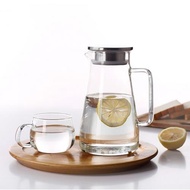 高硼硅玻璃耐熱茶壺加厚耐熱防爆冷水壺大容量玻璃壺家用套裝茶具