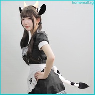 HO Cow Costume Set Cow Ears Headband Tail Gloves Halloween Animal Cosplay Costume