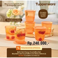 Crystalline Low Glass Set 230ml Original Tupperware Glass Package