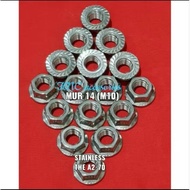 Original Stainless Flange Nut 14 (M10) code THE A2-70