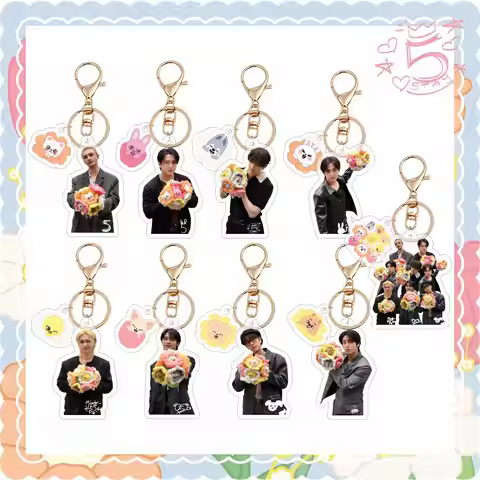 SKZOO Cartoon Acrylic Card Frame Keychain Straykids Keychain Friends Boys Girls/Children Gift Keycha