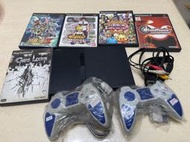 PS2 SCPH-70000 黑色 主機+AV線+PS1手把2支+遊戲5片