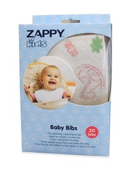 Zappy Disposable Baby Bibs 20 Pieces x 2 Box
