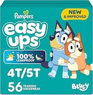 Pampers Easy Ups Training Pants Pull On Disposable Diapers for Boys, Size 6 (4T-5T), 56 Count, SUPER