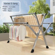 NNI Ampaian Baju Home Foldable Extendable clothes rack Cloth Hanger/ Cloth Drying Rack/Penyidai Baju/不锈钢晒衣架